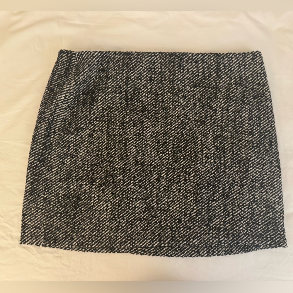 H&M Elegant Black and White Tweed Skirt